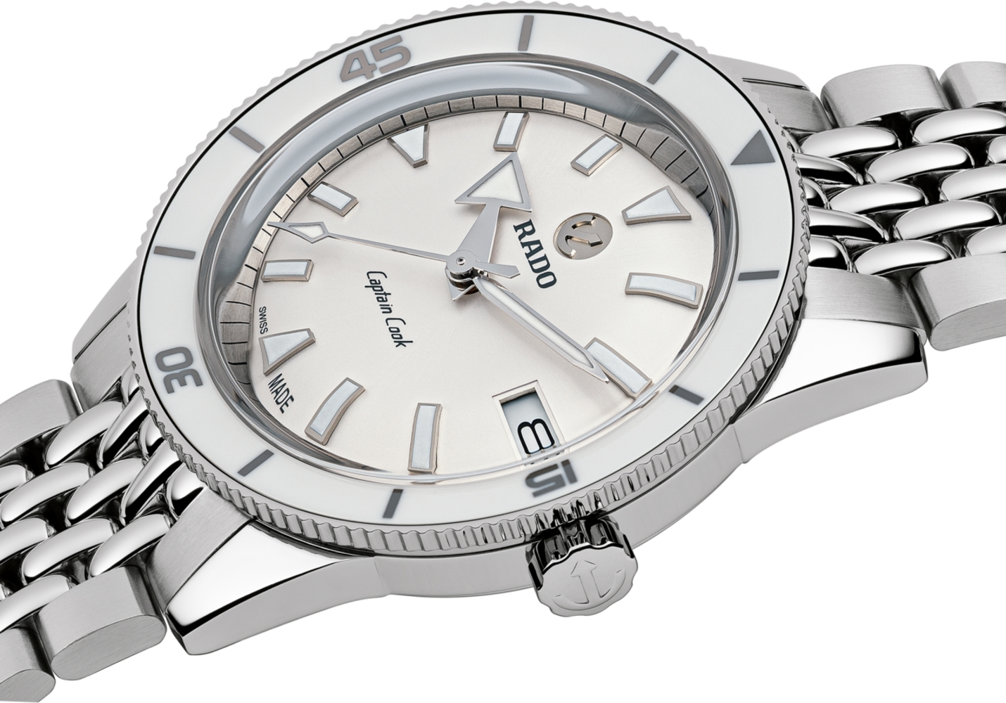 Женские механический с автоподзаводом часы Rado Captain Cook 763.0500.3.001 белый нержавеющая сталь — Изображение 2