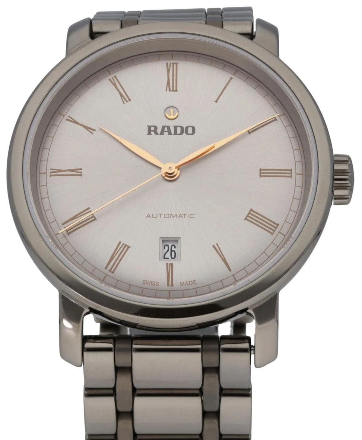 Мужские механический с автоподзаводом часы Rado DiaMaster 763.0806.3.010 серый плазменная керамика — Изображение 3