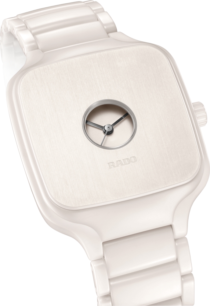 Унисекс механический с автоподзаводом часы Rado True Square 763.6076.3.001 белый керамика — Изображение 2