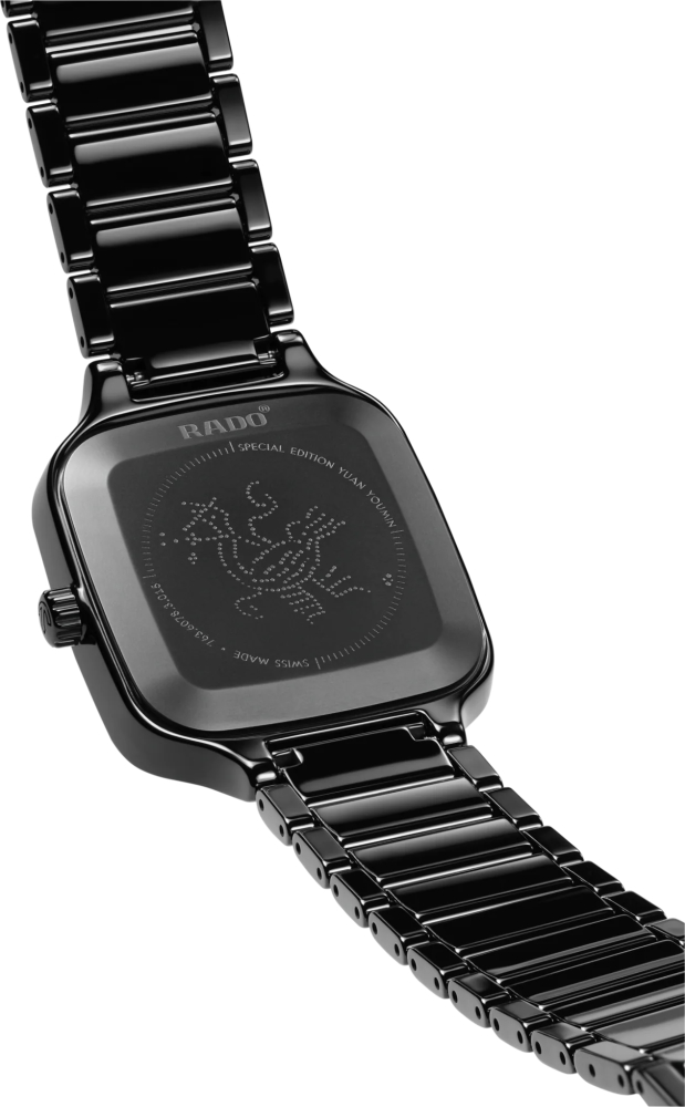 Унисекс механический с автоподзаводом часы Rado True Square 763.6078.3.015 черный керамический — Изображение 3