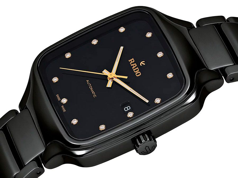 Унисекс часы Rado True Square 763.6078.3.070, механизм механический с автоподзаводом, циферблат черный, браслет керамический — Изображение 2