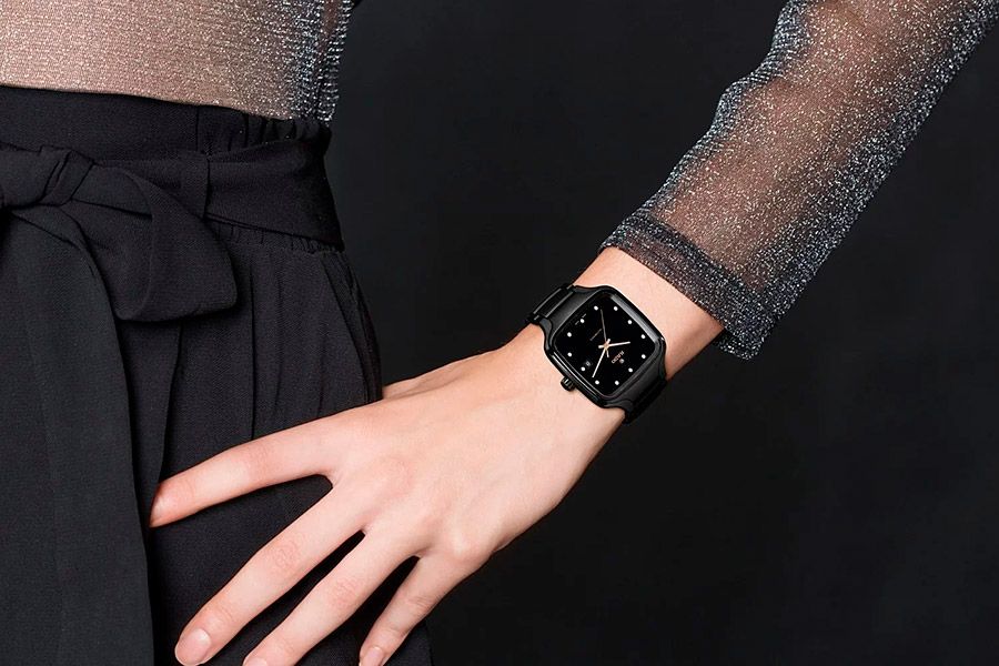 Унисекс часы Rado True Square 763.6078.3.070, механизм механический с автоподзаводом, циферблат черный, браслет керамический — Изображение 3