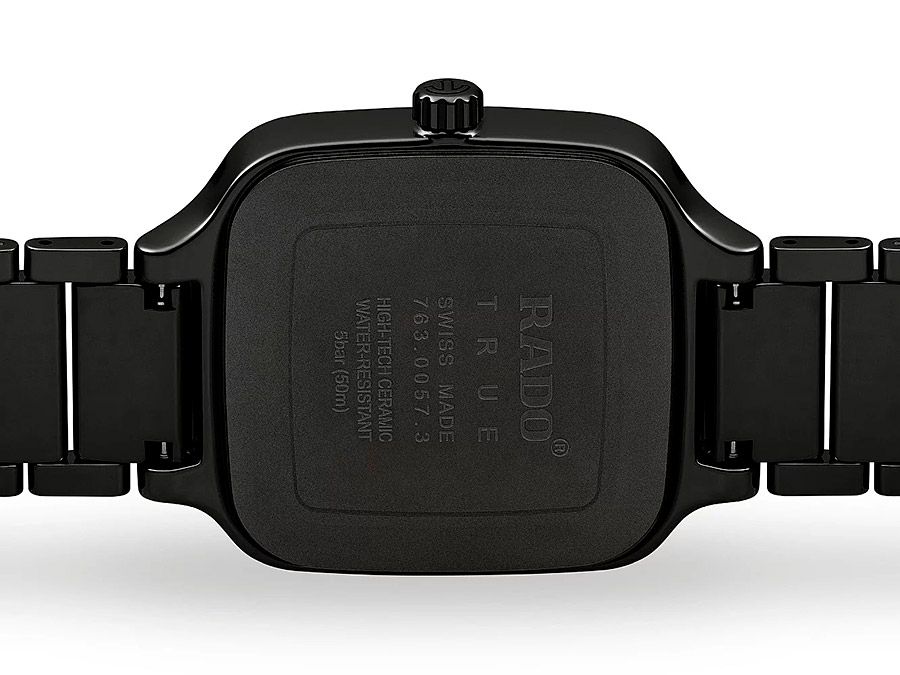 Унисекс часы Rado True Square 763.6078.3.070, механизм механический с автоподзаводом, циферблат черный, браслет керамический — Изображение 4