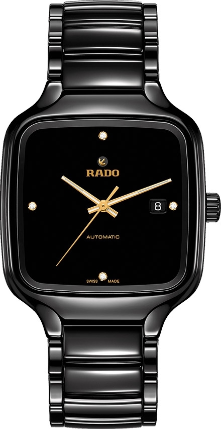 Унисекс механический с автоподзаводом часы Rado True Square 763.6078.3.072 черный керамический — Изображение 1