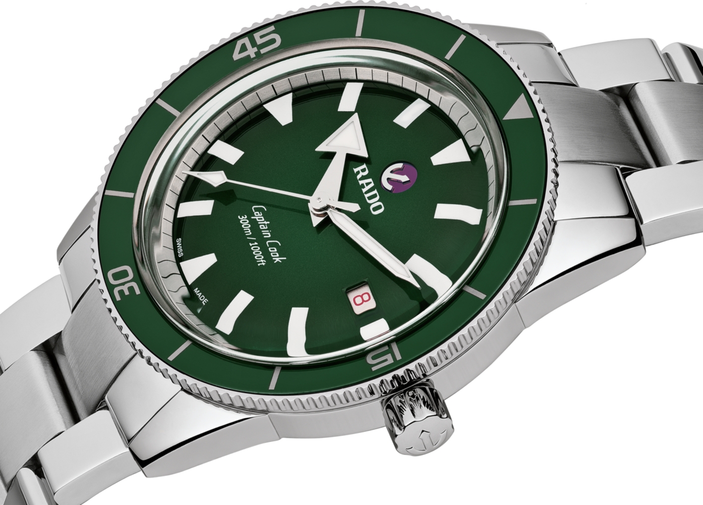 Мужские автоматический часы Rado Captain Cook 763.6105.3.031 зеленый нержавеющая сталь — Изображение 2