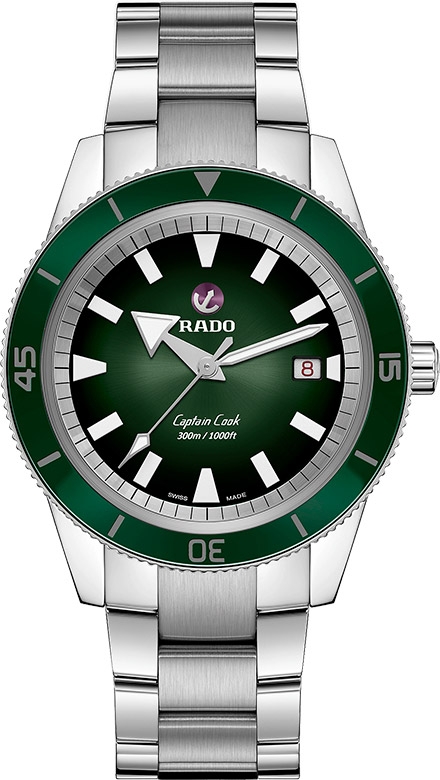 Мужские автоматический часы Rado Captain Cook 763.6105.3.031 зеленый нержавеющая сталь — Изображение 1