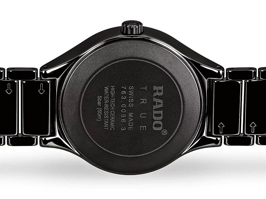 Мужские часы Rado True 763.6109.3.015, механизм механический с автоподзаводом, циферблат черный, браслет высокотехнологичная керамика, титан — Изображение 3