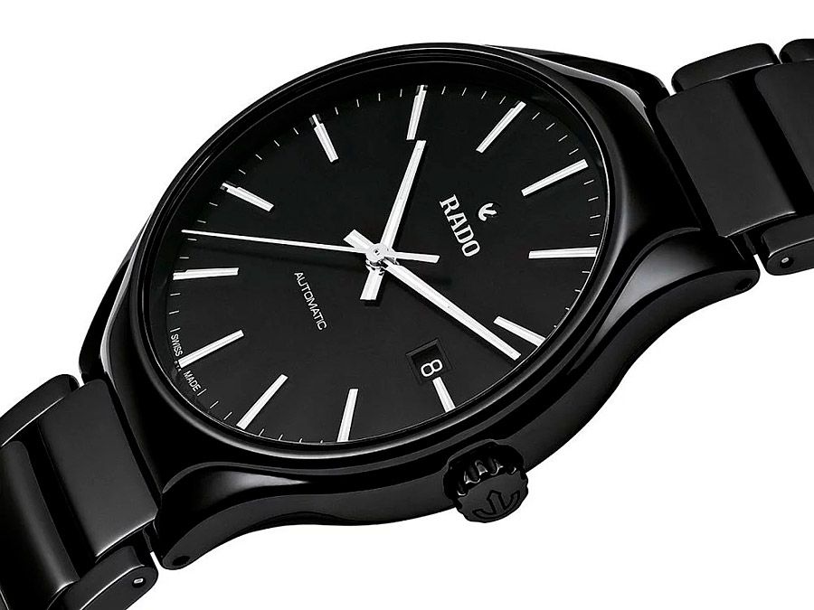 Мужские часы Rado True 763.6109.3.015, механизм механический с автоподзаводом, циферблат черный, браслет высокотехнологичная керамика, титан — Изображение 4