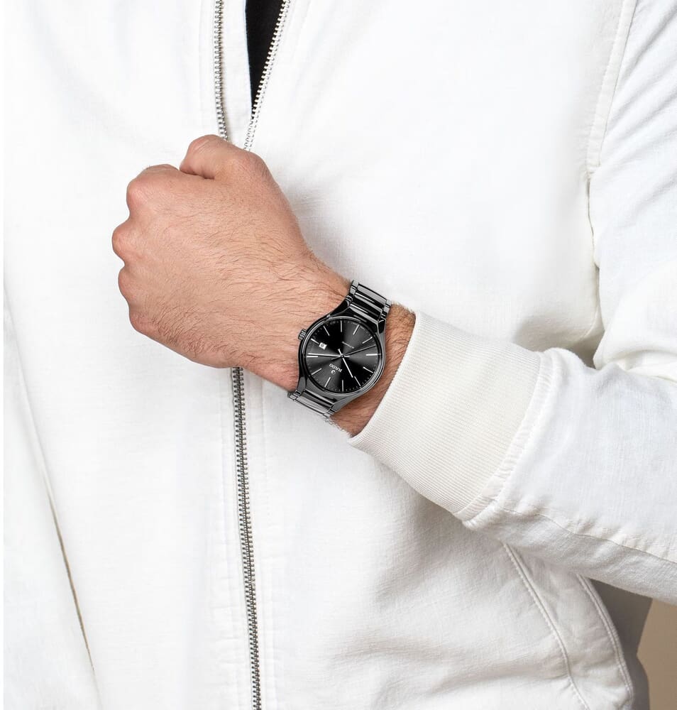 Унисекс механический с автоподзаводом часы Rado True 763.6110.3.010 черный керамика — Изображение 2