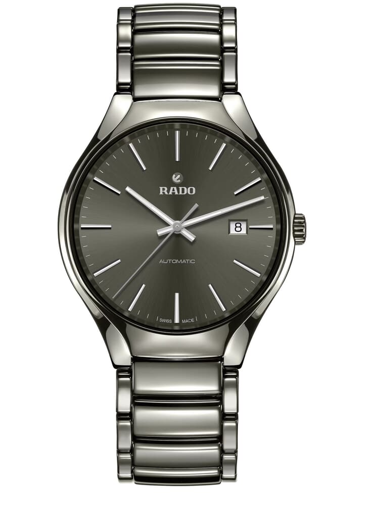 Унисекс механический с автоподзаводом часы Rado True 763.6110.3.010 черный керамика — Изображение 1