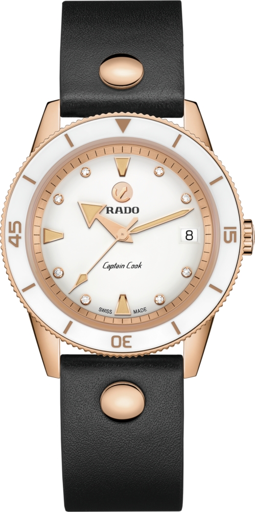Женские механический с автоподзаводом часы Rado Captain Cook 763.6139.3.570 белый кожа — Изображение 2