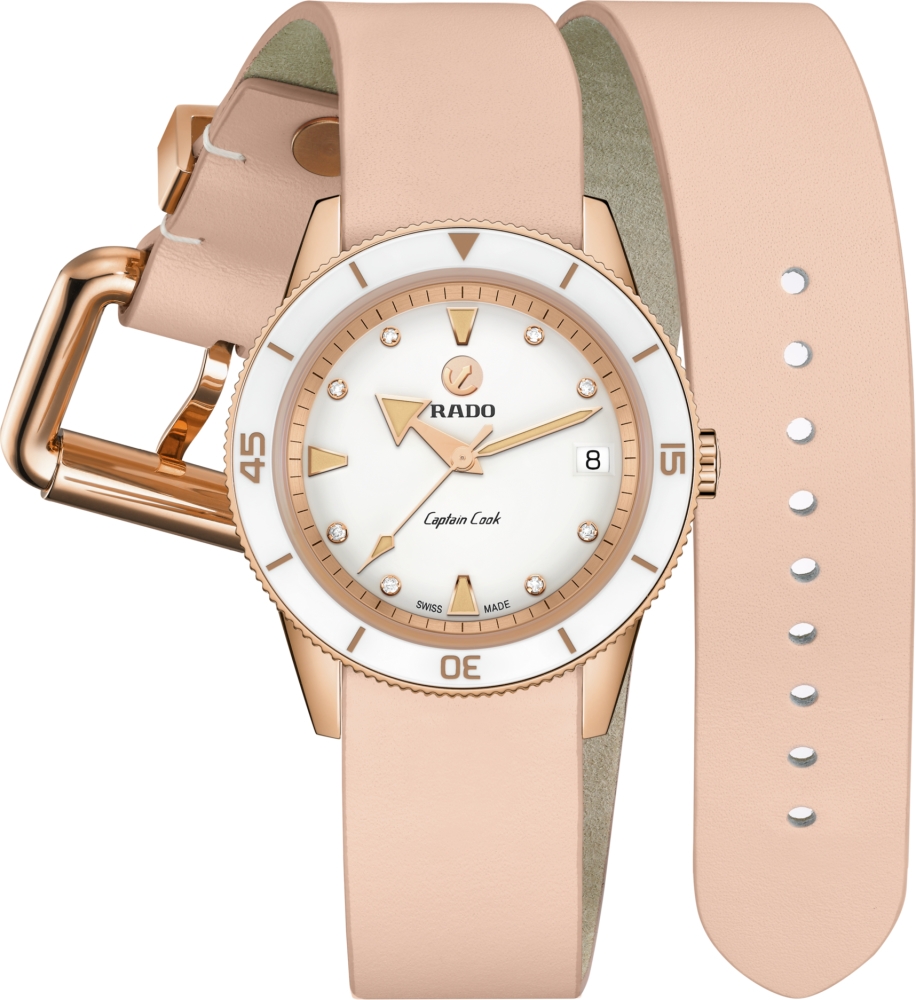 Женские механический с автоподзаводом часы Rado Captain Cook 763.6139.3.570 белый кожа — Изображение 3