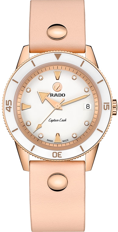 Женские механический с автоподзаводом часы Rado Captain Cook 763.6139.3.570 белый кожа — Изображение 1