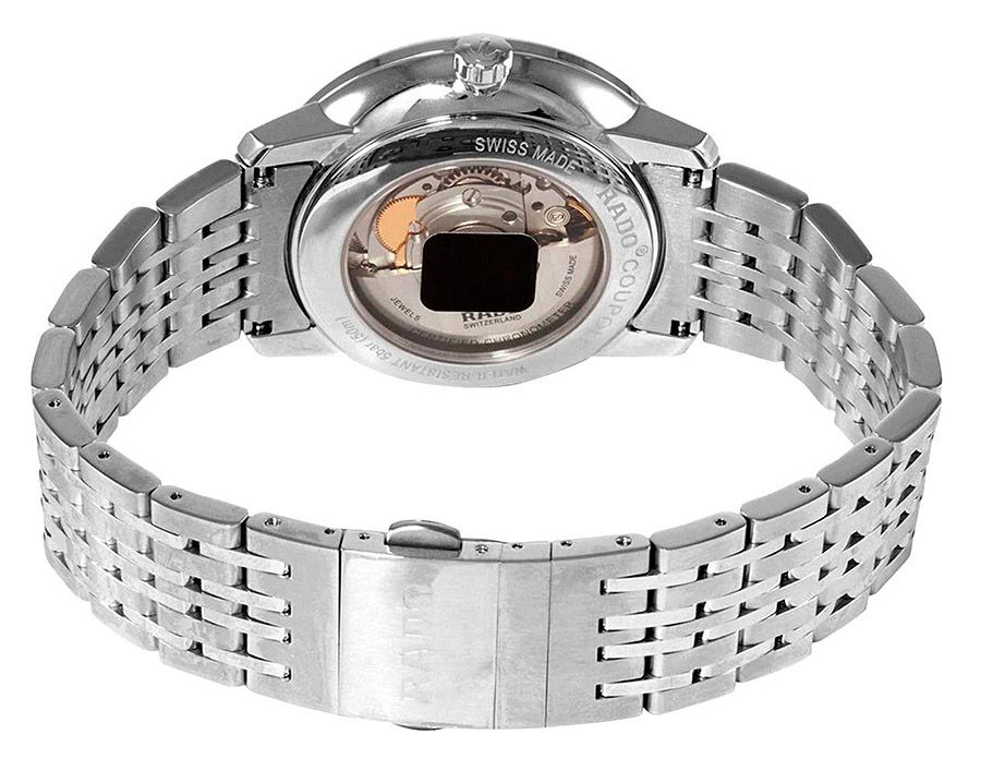 Мужские часы Rado Coupole Classic 773.3880.4.001, механизм механический хронометр с автоподзаводом, циферблат белый, браслет нержавеющая сталь — Изображение 5