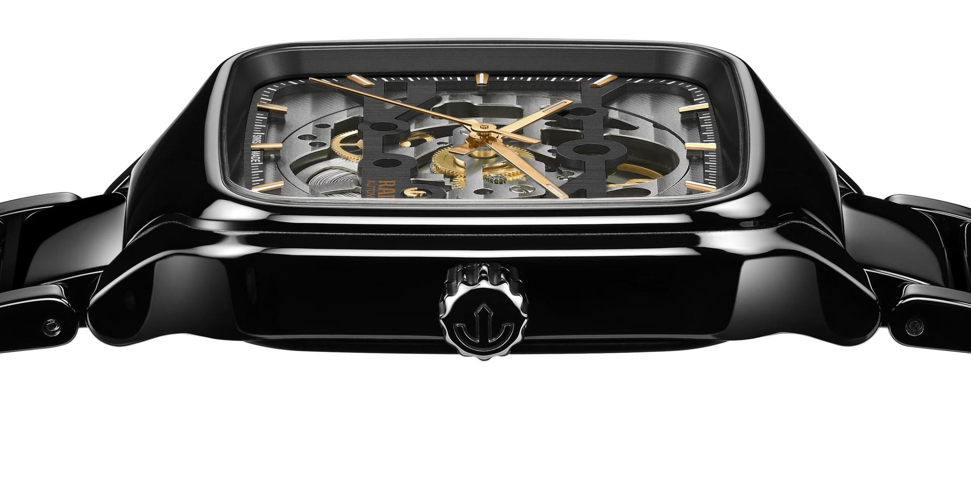 Унисекс механический с автоподзаводом часы Rado True Square 808.6124.3.016 черный керамика — Изображение 3