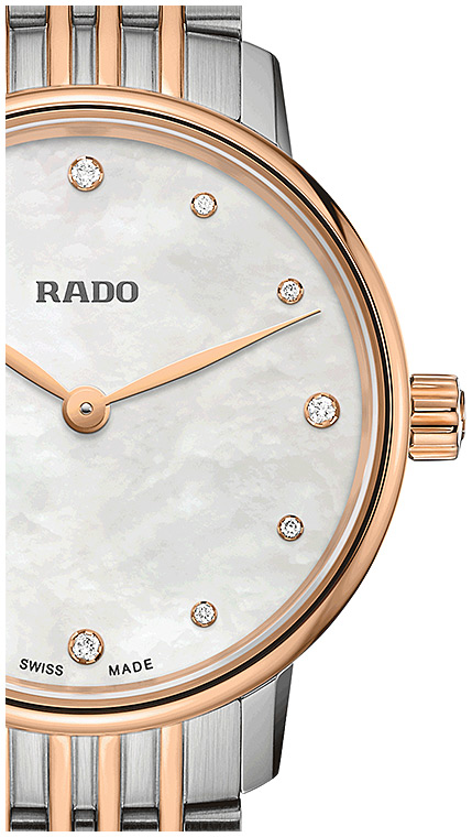 Женские часы Rado Coupole Classic 963.3897.4.092, механизм кварцевый, циферблат белый, браслет нержавеющая сталь + pvd — Изображение 2