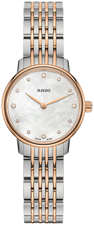 Женские часы Rado Coupole Classic 963.3897.4.092, механизм кварцевый, циферблат белый, браслет нержавеющая сталь + pvd — Изображение 1