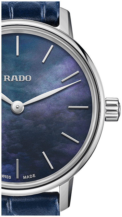 Женские часы Rado Coupole Classic 963.3897.4.191, механизм кварцевый, циферблат синий, браслет кожа — Изображение 2