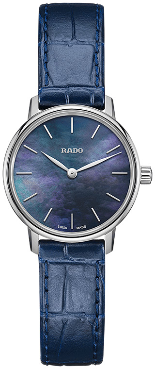 Женские часы Rado Coupole Classic 963.3897.4.191, механизм кварцевый, циферблат синий, браслет кожа — Изображение 1