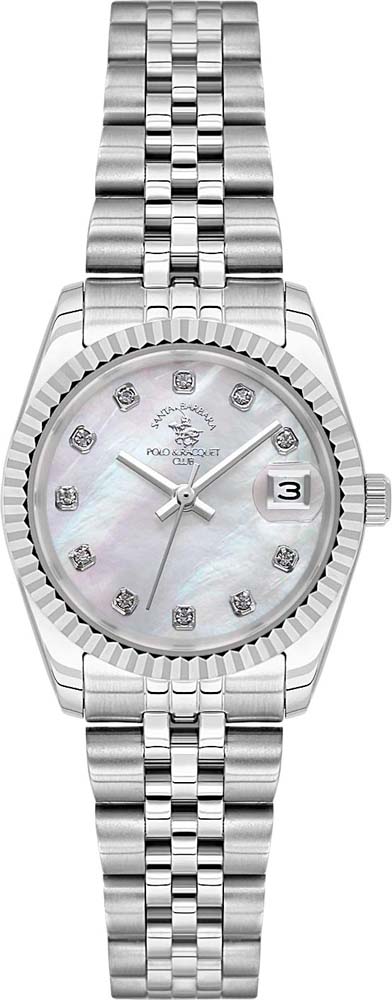 Женские часы Santa Barbara Polo & Racquet Club Unique SB.4.10016-1, механизм кварцевый, циферблат белый, браслет нержавеющая сталь — Изображение 1