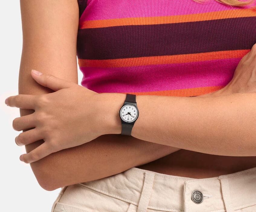 Унисекс часы Swatch None LB153, механизм кварцевый, циферблат белый, браслет полимер — Изображение 3