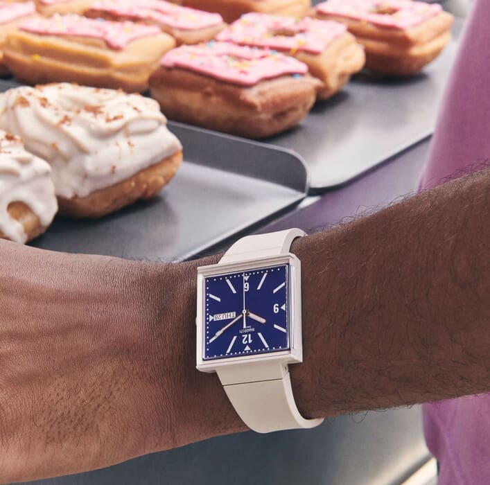 Унисекс часы Swatch Bioceramic What if SO34T700, механизм кварцевый, циферблат синий, браслет  — Изображение 6