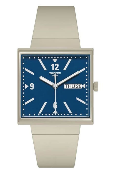 Унисекс часы Swatch Bioceramic What if SO34T700, механизм кварцевый, циферблат синий, браслет  — Изображение 1