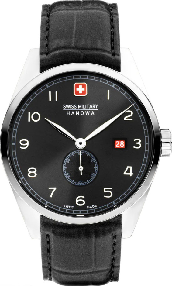 Мужские часы Swiss Military Hanowa Lynx SMWGB0000703, механизм кварцевый, циферблат черный, браслет кожа — Изображение 1