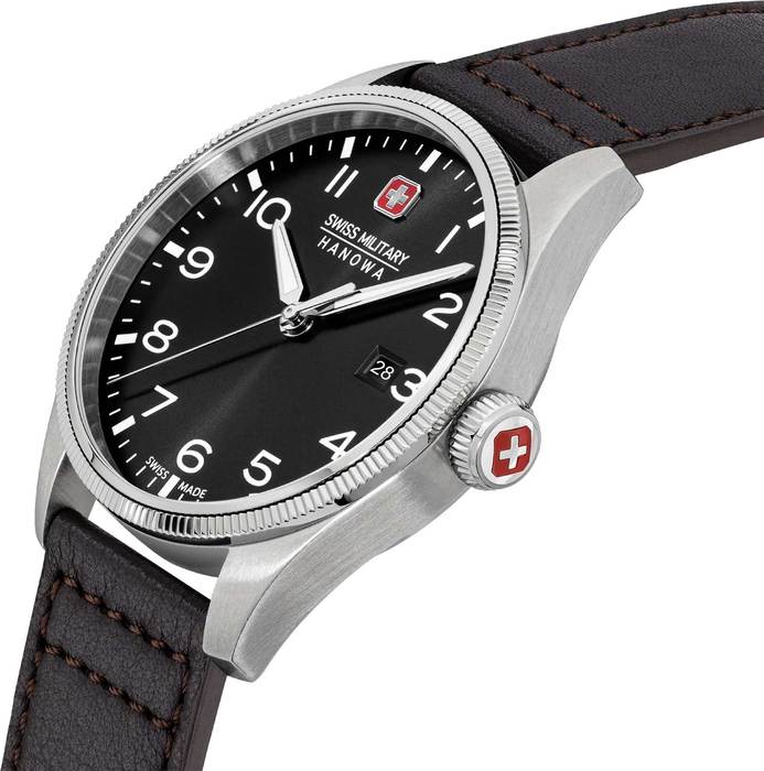 Мужские часы Swiss Military Hanowa Thunderbolt SMWGB0000804, механизм кварцевый, циферблат черный, браслет кожа — Изображение 2