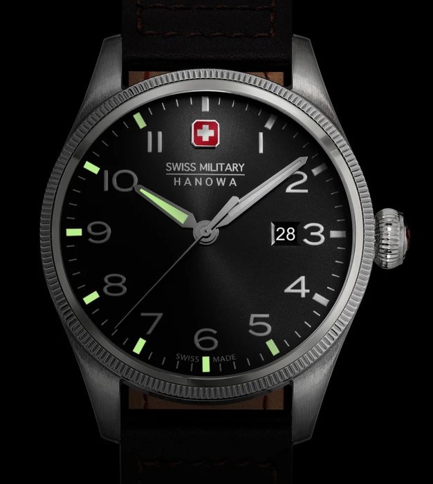 Мужские часы Swiss Military Hanowa Thunderbolt SMWGB0000804, механизм кварцевый, циферблат черный, браслет кожа — Изображение 5