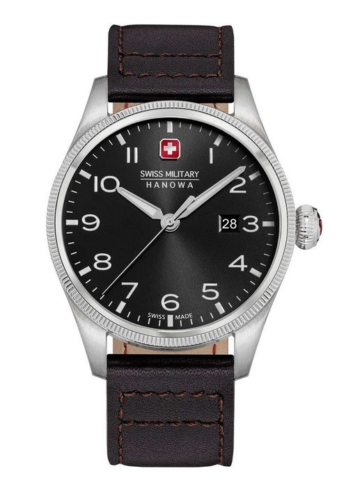 Мужские часы Swiss Military Hanowa Thunderbolt SMWGB0000804, механизм кварцевый, циферблат черный, браслет кожа — Изображение 1