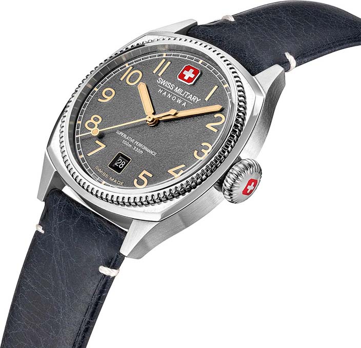 Мужские часы Swiss Military Hanowa Condor SMWGB0003702, механизм кварцевый, циферблат серый, браслет кожа — Изображение 2