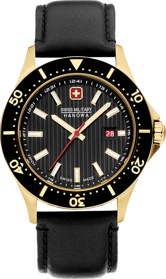 Мужские часы Swiss Military Hanowa Flagship X SMWGB2100611, механизм кварцевый, циферблат черный, браслет кожа — Изображение 1