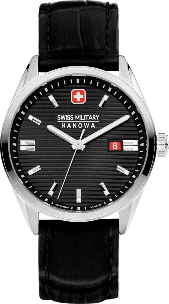 Мужские часы Swiss Military Hanowa Roadrunner SMWGB2200104, механизм кварцевый, циферблат черный, браслет кожа — Изображение 1