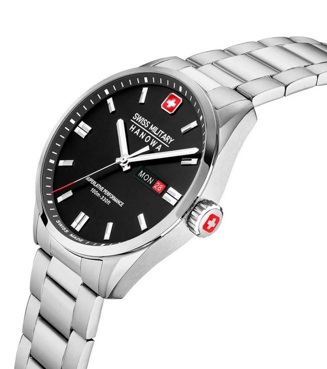 Мужские часы Swiss Military Hanowa Roadrunner SMWGH0001601, механизм кварцевый, циферблат черный, браслет hержавеющая сталь — Изображение 2