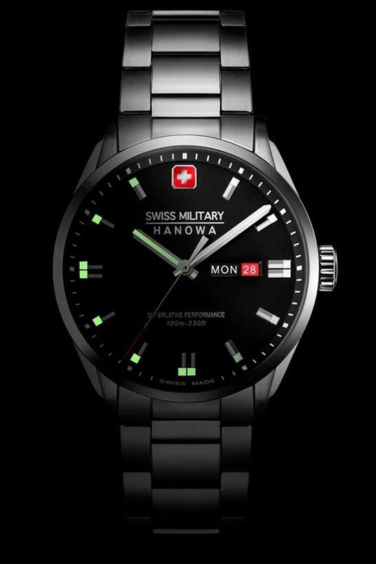 Мужские часы Swiss Military Hanowa Roadrunner SMWGH0001601, механизм кварцевый, циферблат черный, браслет hержавеющая сталь — Изображение 5