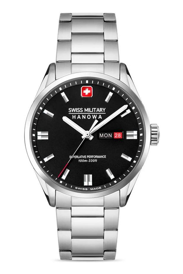 Мужские часы Swiss Military Hanowa Roadrunner SMWGH0001601, механизм кварцевый, циферблат черный, браслет hержавеющая сталь — Изображение 1