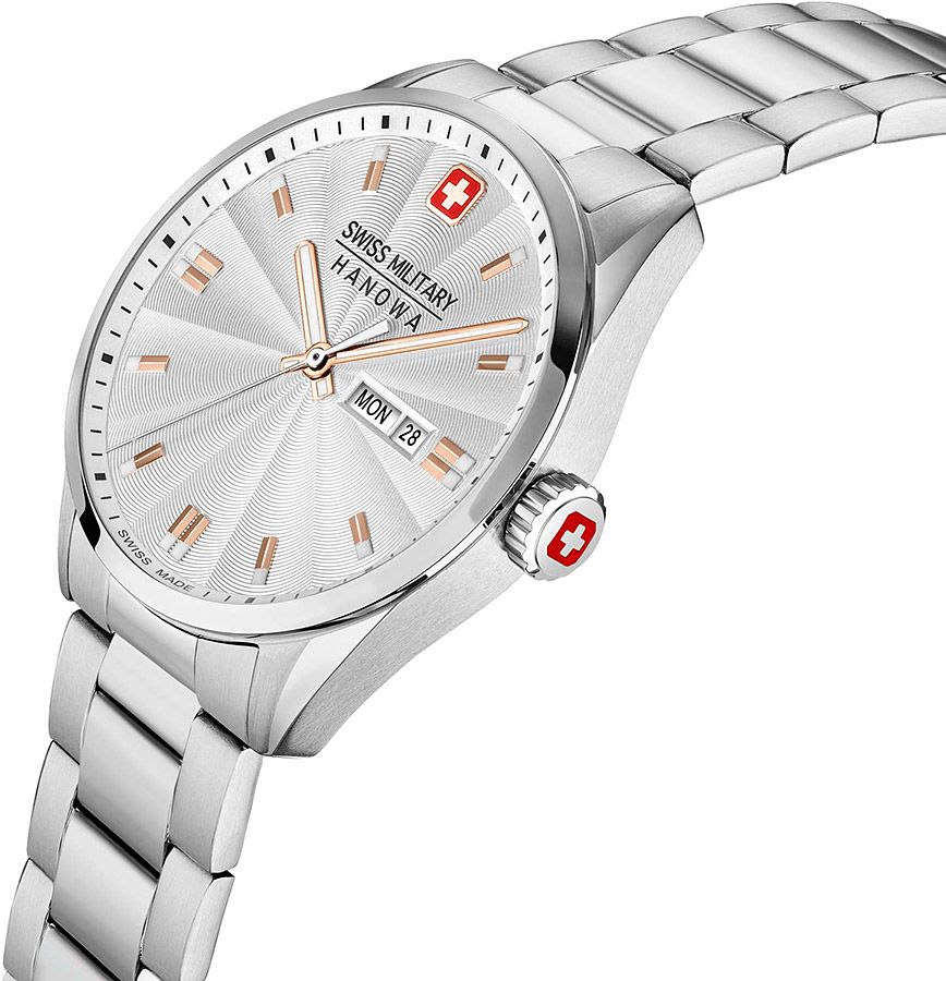 Мужские часы Swiss Military Hanowa Roadrunner SMWGH0001604, механизм кварцевый, циферблат серебристый, браслет нержавеющая сталь — Изображение 4