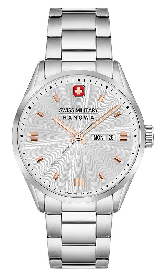 Мужские часы Swiss Military Hanowa Roadrunner SMWGH0001604, механизм кварцевый, циферблат серебристый, браслет нержавеющая сталь — Изображение 1