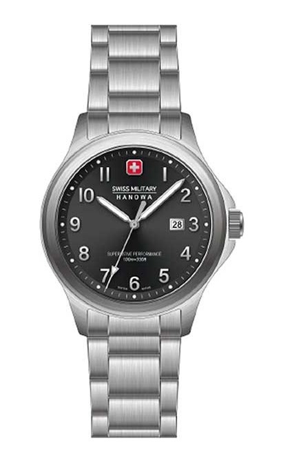 Мужские часы Swiss Military Hanowa Commander SMWGH0002801, механизм кварцевый, циферблат черный, браслет нержавеющая сталь — Изображение 1