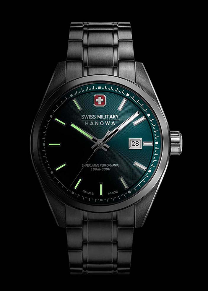 Мужские часы Swiss Military Hanowa Pioneer SMWGH0004104, механизм кварцевый, циферблат зеленый, браслет нержавеющая сталь — Изображение 6