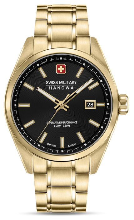 Мужские часы Swiss Military Hanowa Pioneer SMWGH0004110, механизм кварцевый, циферблат черный, браслет нержавеющая сталь — Изображение 1