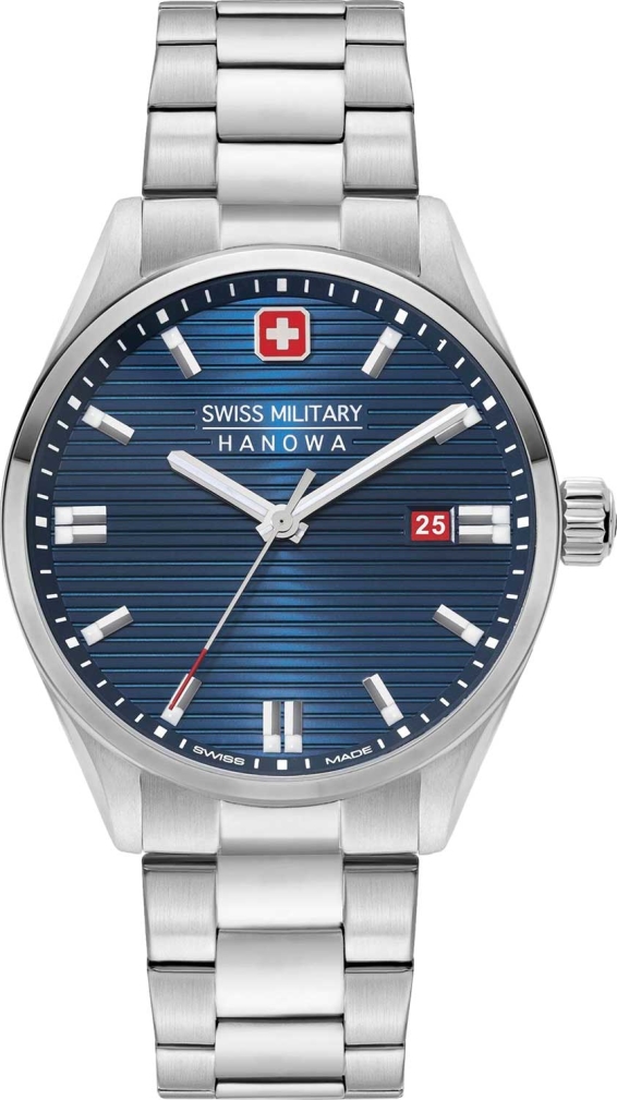 Мужские часы Swiss Military Hanowa Roadrunner SMWGH2200102, механизм кварцевый, циферблат синий, браслет нержавеющая сталь — Изображение 1