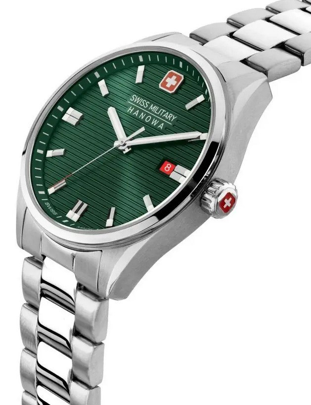 Мужские часы Swiss Military Hanowa Roadrunner SMWGH2200105, механизм кварцевый, циферблат зеленый, браслет hержавеющая сталь — Изображение 2