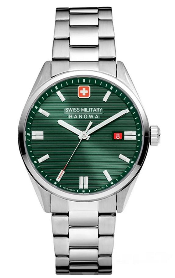 Мужские часы Swiss Military Hanowa Roadrunner SMWGH2200105, механизм кварцевый, циферблат зеленый, браслет hержавеющая сталь — Изображение 1