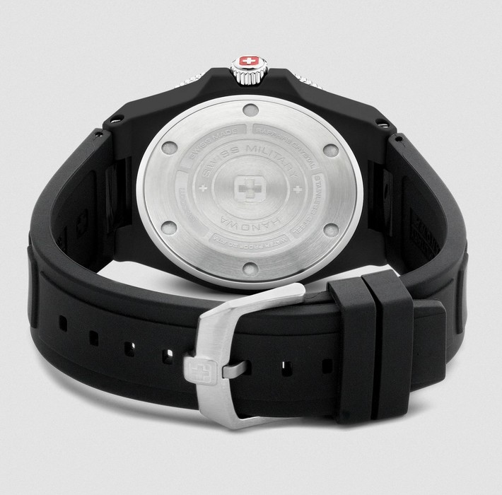 Мужские часы Swiss Military Hanowa Ocean Pioneer SMWGN0001180, механизм кварцевый, циферблат черный, браслет силиконовый — Изображение 3