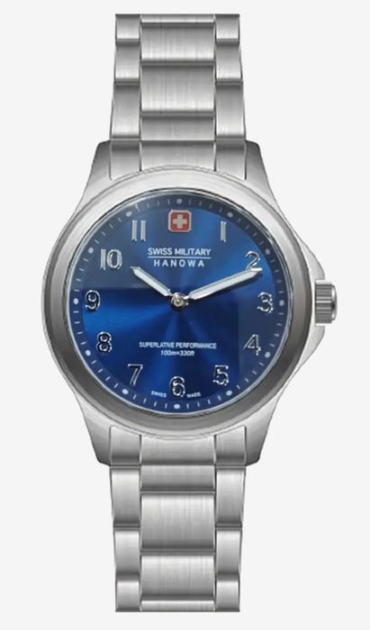 Женские часы Swiss Military Hanowa Commander SMWLG0002903, механизм кварцевый, циферблат синий, браслет нержавеющая сталь — Изображение 1