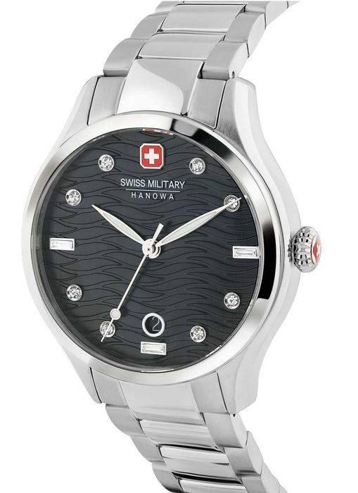 Женские часы Swiss Military Hanowa Manta Lady SMWLH0005303, механизм кварцевый, циферблат черный, браслет нержавеющая сталь — Изображение 2