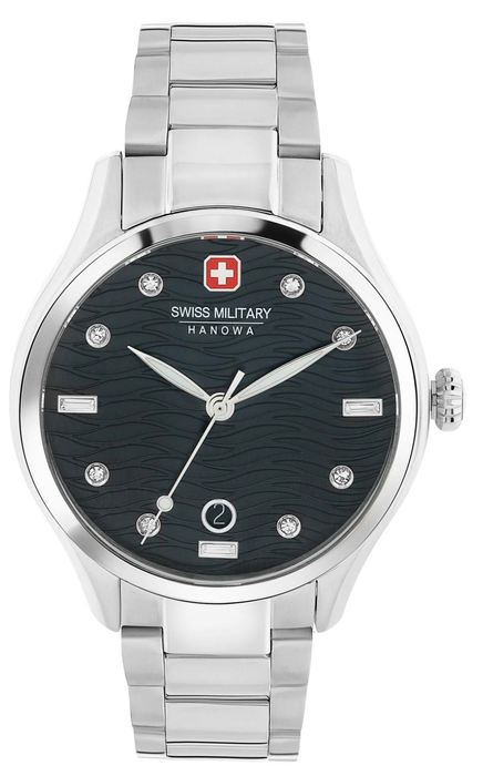 Женские часы Swiss Military Hanowa Manta Lady SMWLH0005303, механизм кварцевый, циферблат черный, браслет нержавеющая сталь — Изображение 1