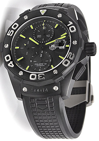 Мужские механический хронограф с автоподзаводом часы TAG Heuer Aquaracer CAJ2180.FT6023 черный каучук — Изображение 3